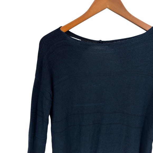 PICO VELA Sweater Bamboo Open Back Art Tunic Blue - Picture 3 of 7